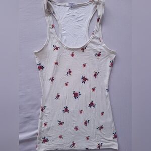 Ardene Cream Floral Racerback Tank Top